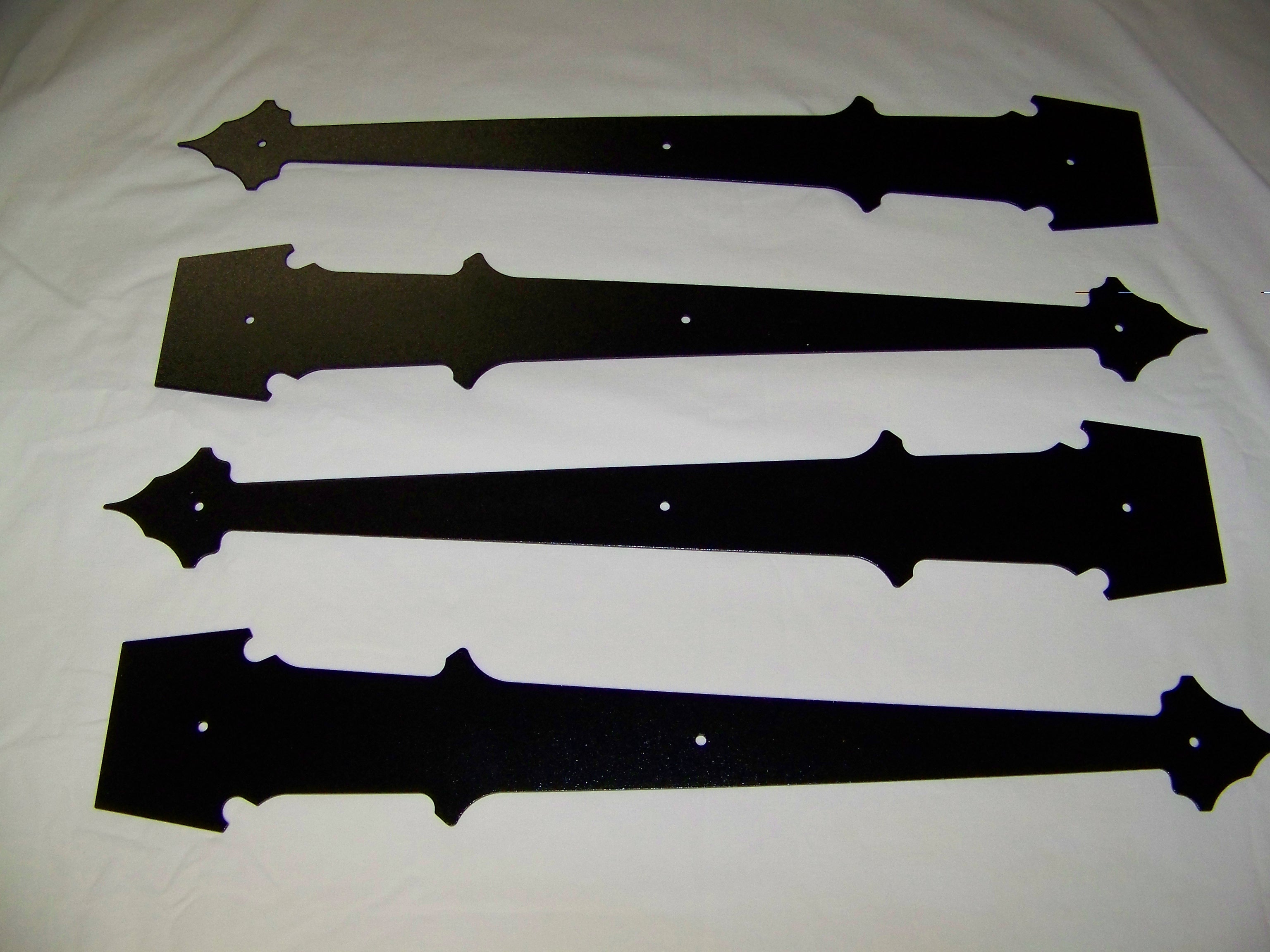 thumbnail image 2 of Decorative Garage Door Hinges - Set Of 4 Black Iron-Style Hardware Pieces 2 of 5