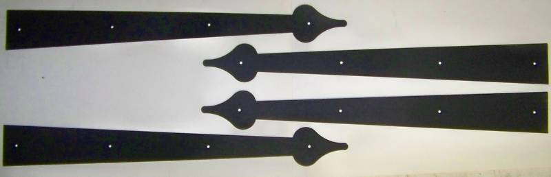 thumbnail image 2 of Decorative Garage Door Hinges - Set Of 4 Black Iron-Style Hardware Pieces 2 of 5