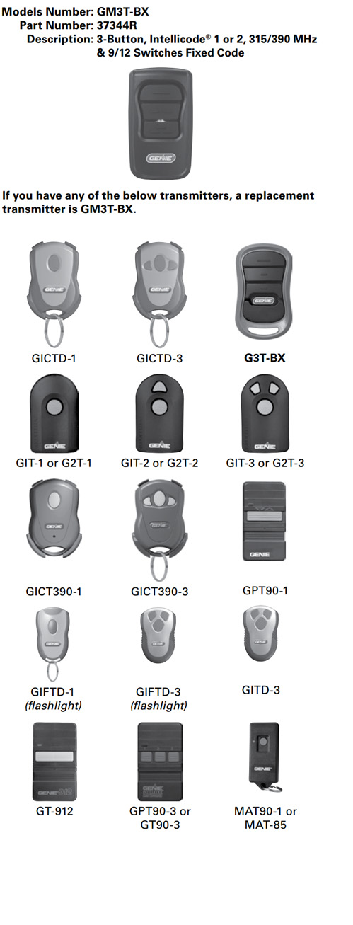 Genie Garage Door Opener Remote Gm3t Bx, How Do You Program A Genie Garage Door Remote