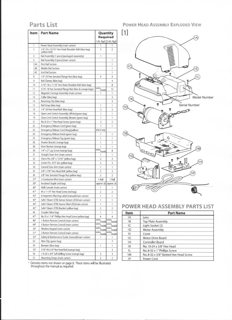 Genie Excelerator Power Head Exploded View Garage Door Stuff