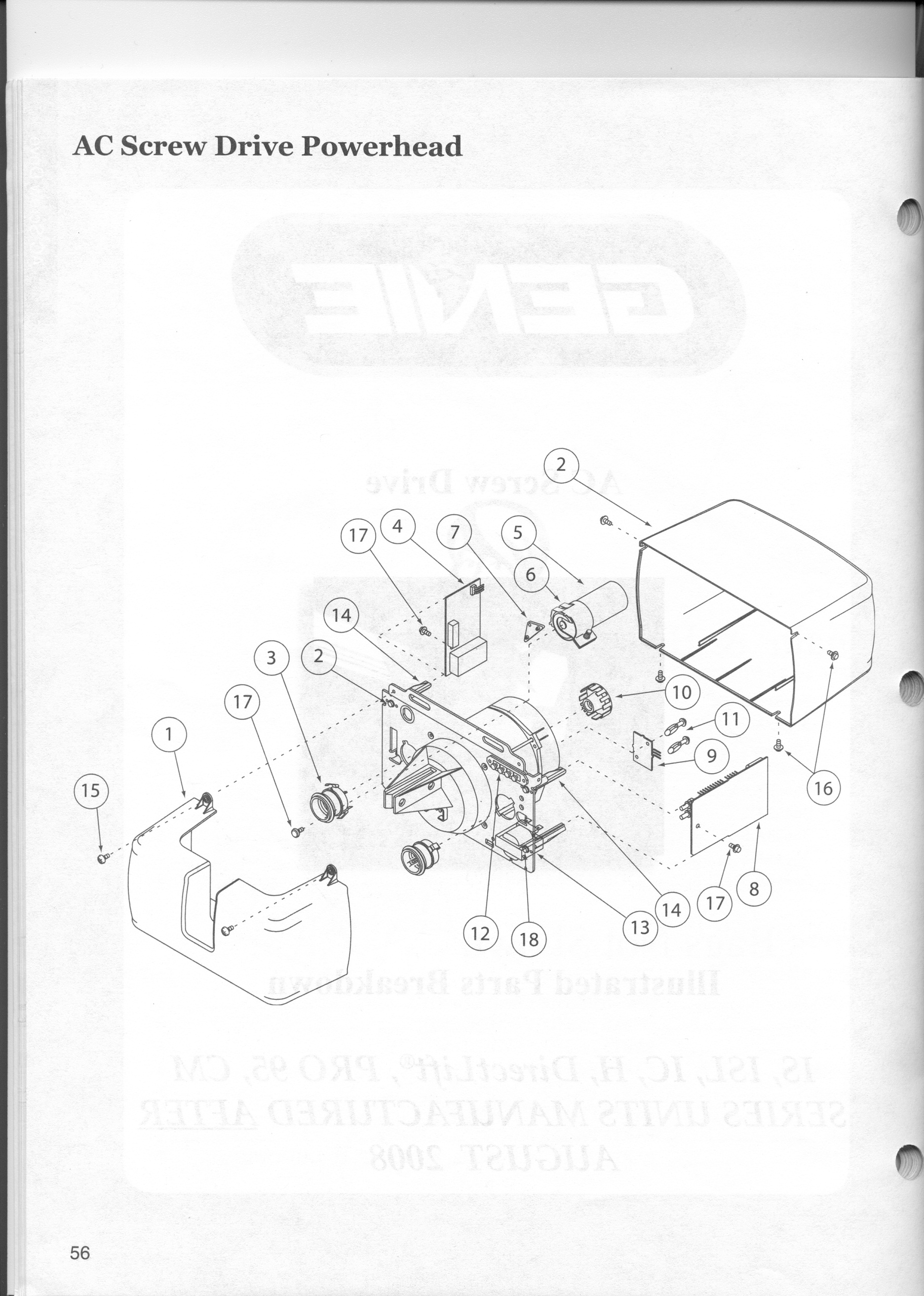Genie Screw Drive Power Head Exploded View Garage Door Weather Seal