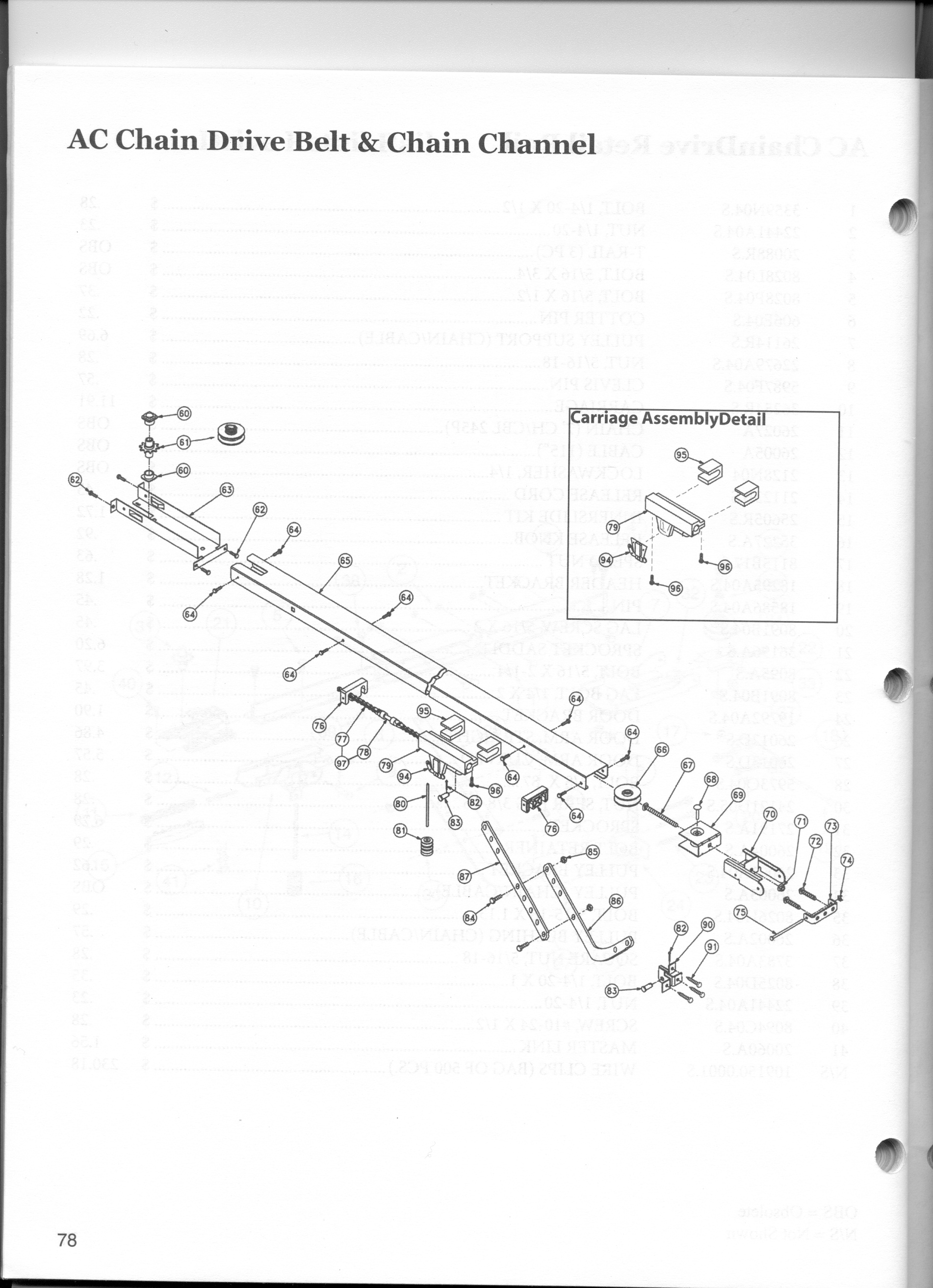 Genie / Overhead Door BELT DRIVE RAIL Exploded View Garage Door Stuff