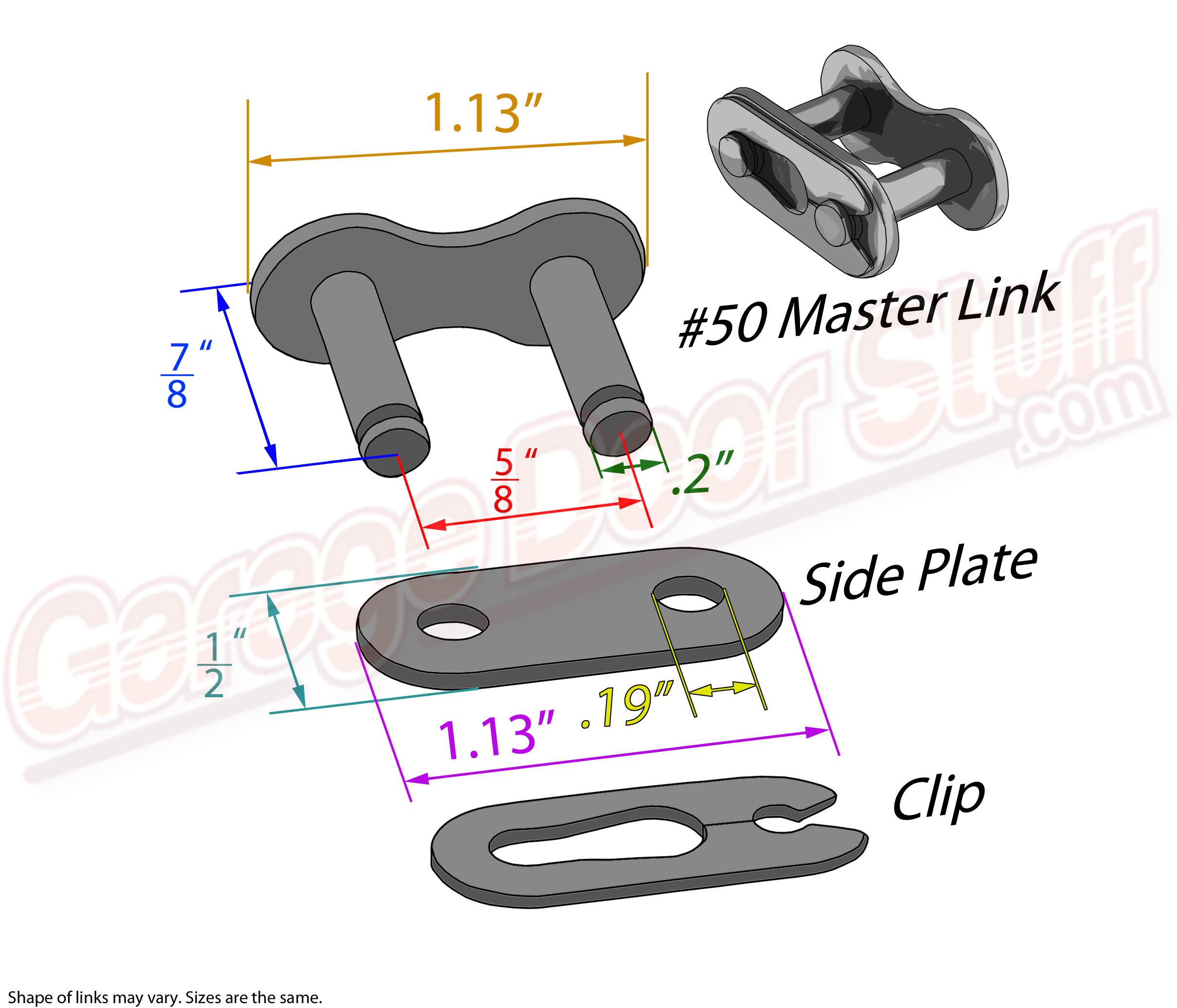 Roller Chain Master Link 50 Garage Door Stuff Chain Links