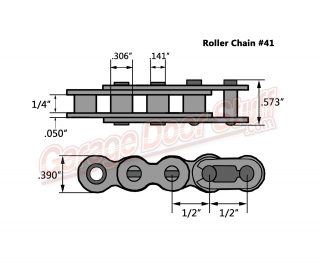 Roller Chain #41 Line Drawing