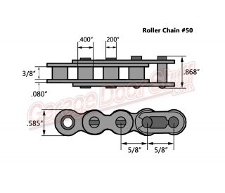Roller Chain #50 Line Drawing
