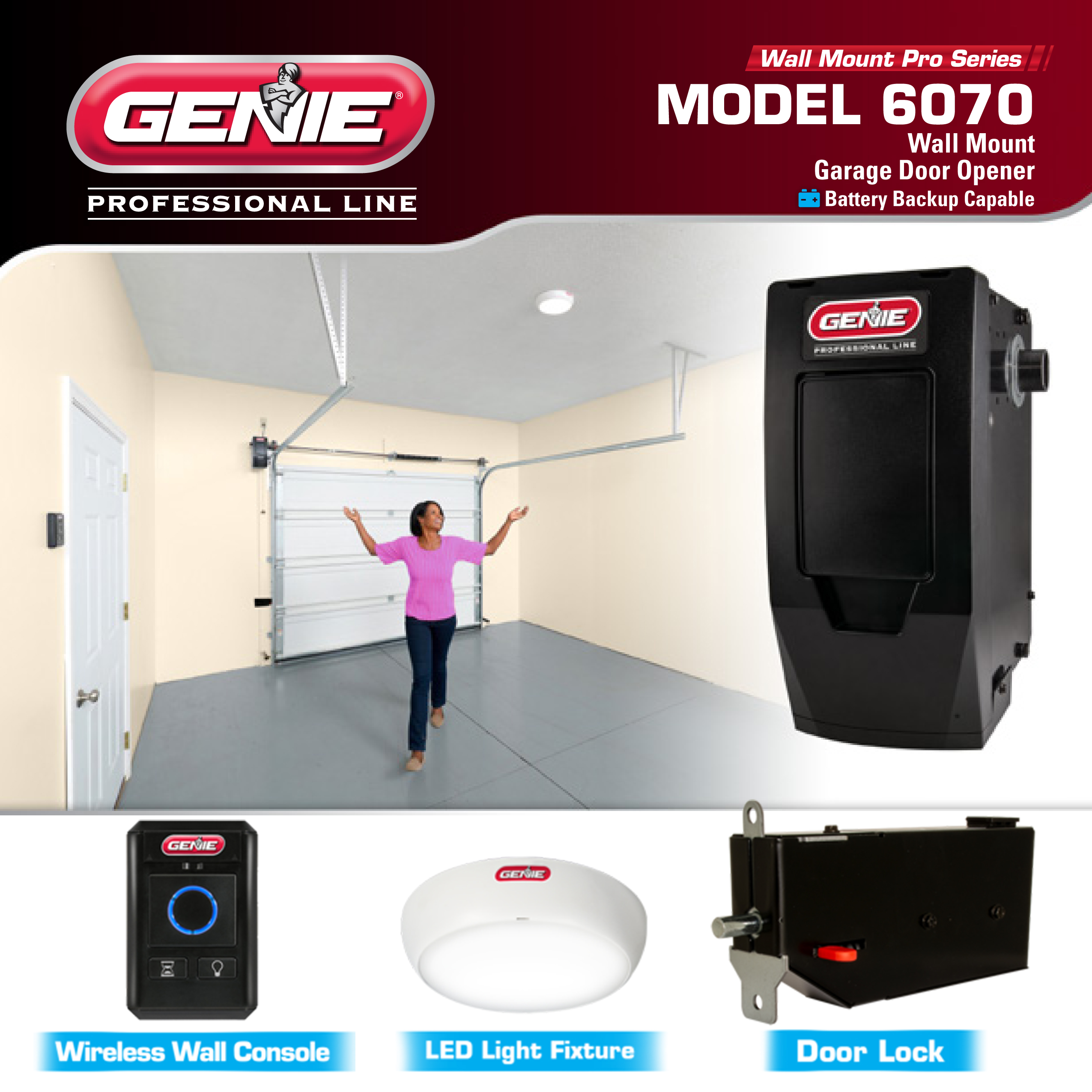 Genie Wall Mount Pro Series Garage Door Opener Model 6070 Garage Door Stuff